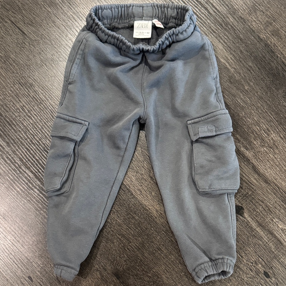 Zara Kids Slate Gray Cargo Joggers - 18-24months